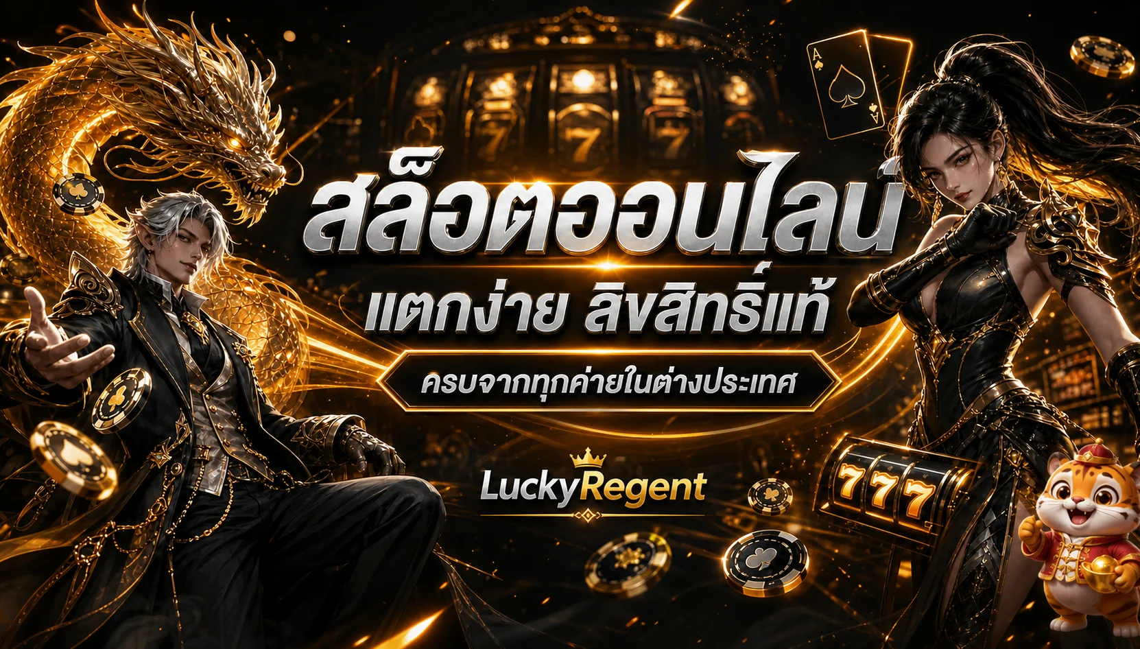 เกมสล็อต LuckyRegent Slot พร้อมตัวละครแฟนตาซีโทนดำทอง